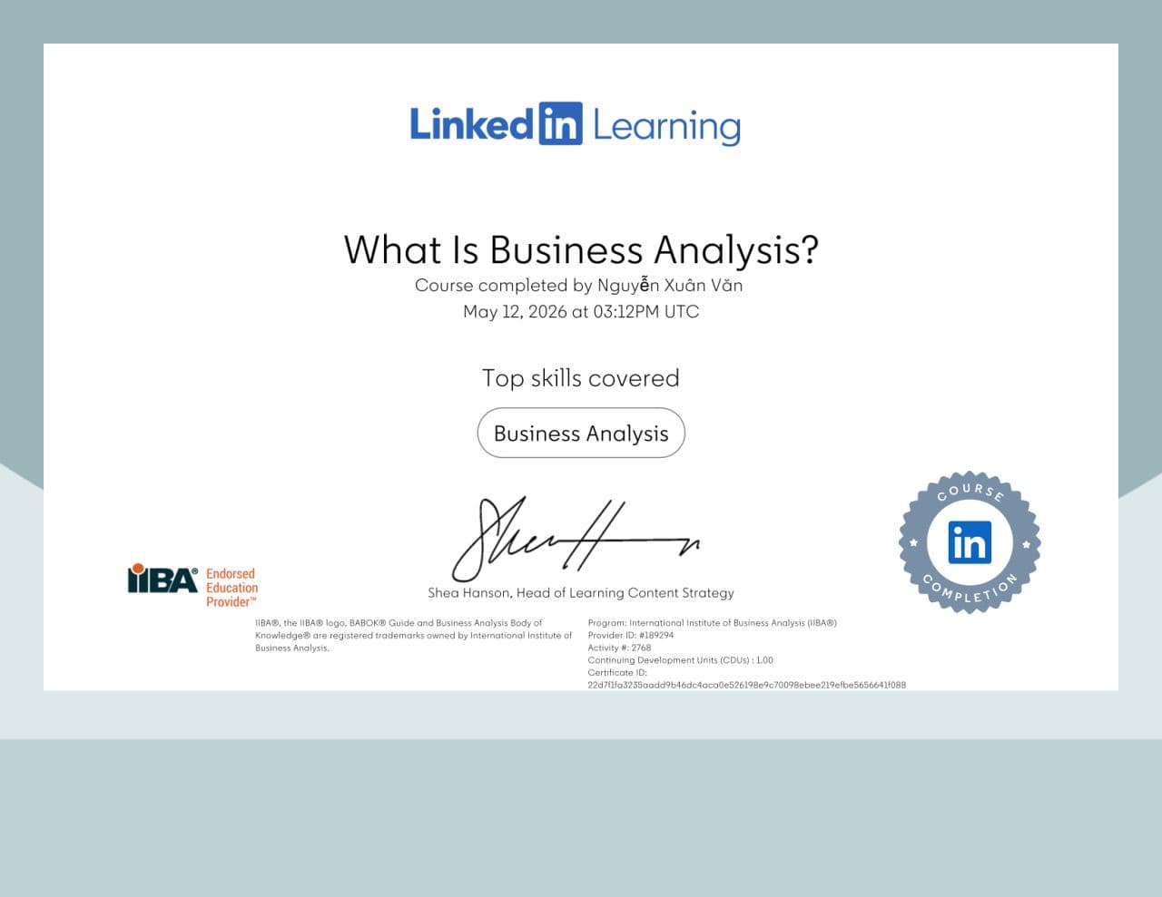 What is Business Analysis certificate